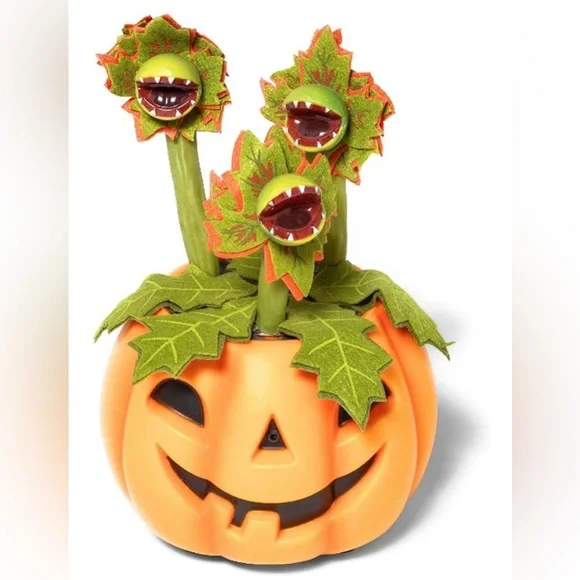 Hyde & EEK Animated Pumpkin Dancing Singing Venus Flytrap Vines Halloween Decor - Picture 1 of 17